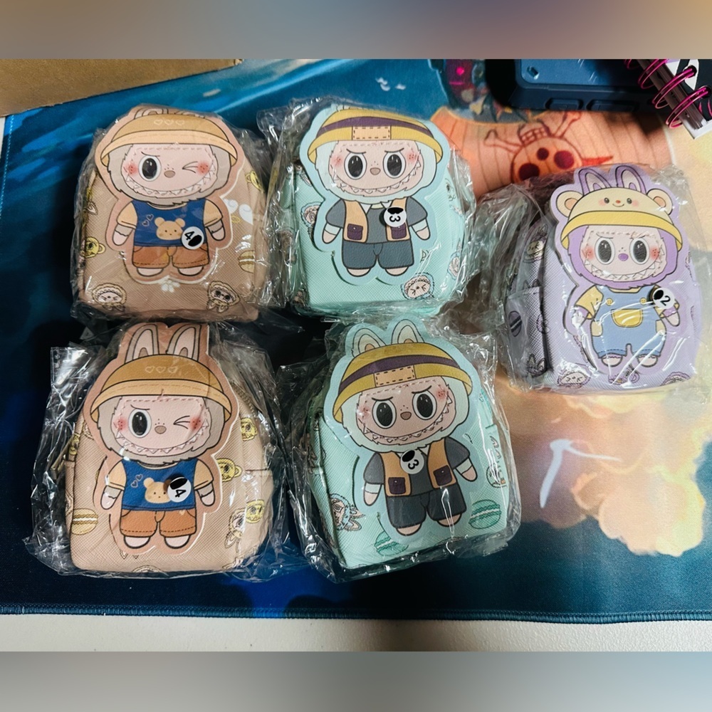 Labubu character tiny backpack keychains